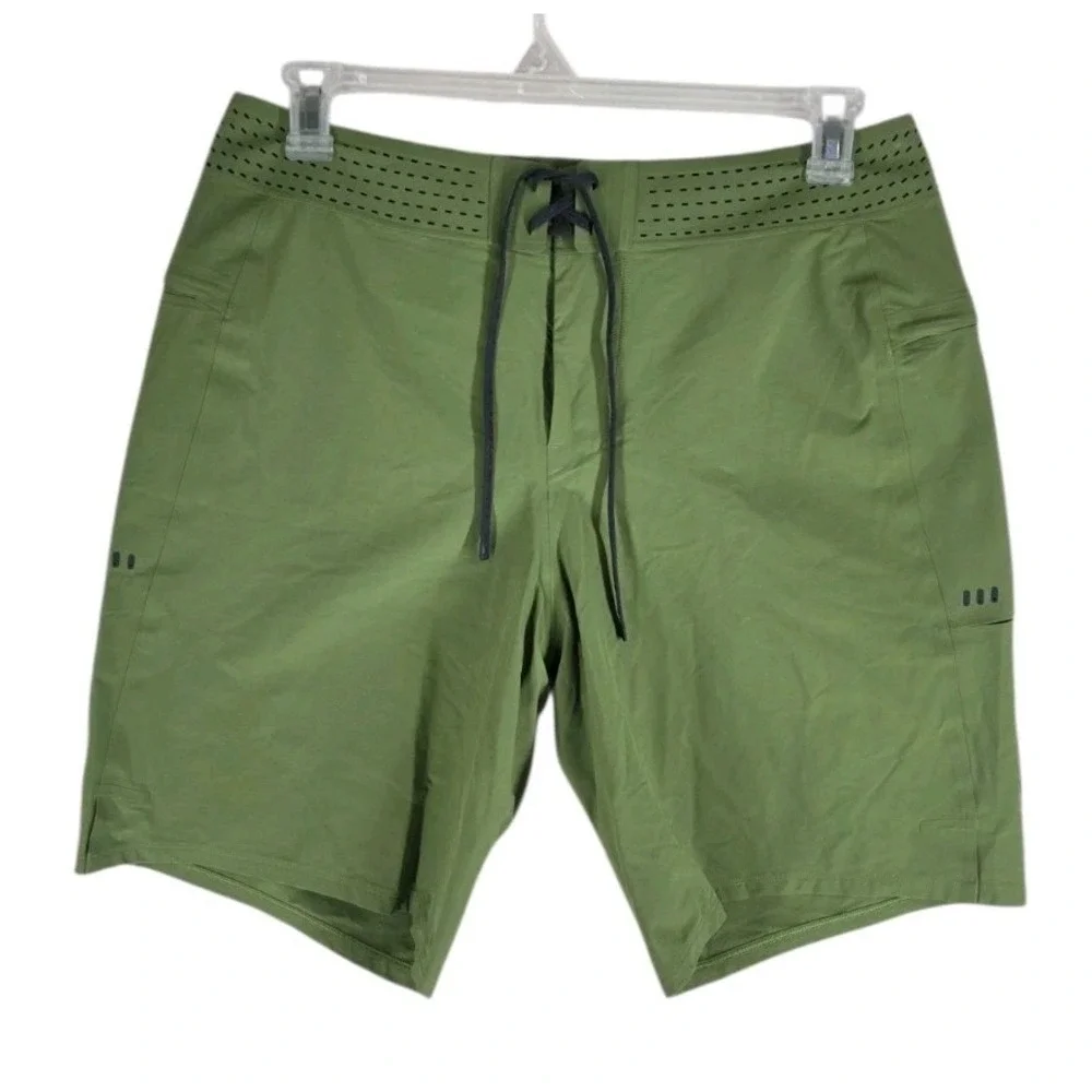 Lululemon Current State Board Shorts Mens 34 Green Foliage Trunks 9 in LM7AYXS